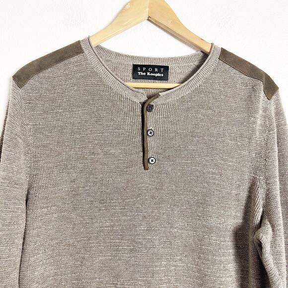 The Kooples Brown Cotton & Leather Sweater Size S - Picture 2 of 9